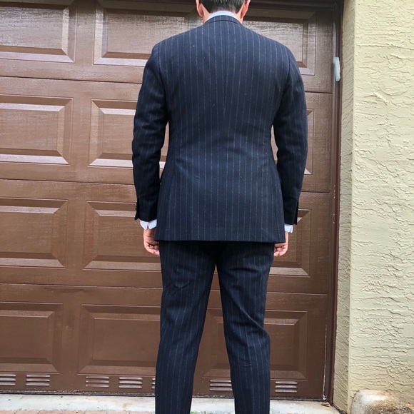 EUC SPIER & MACKAY Navy Flannel Pinstripe Suit 38R - Picture 5 of 9